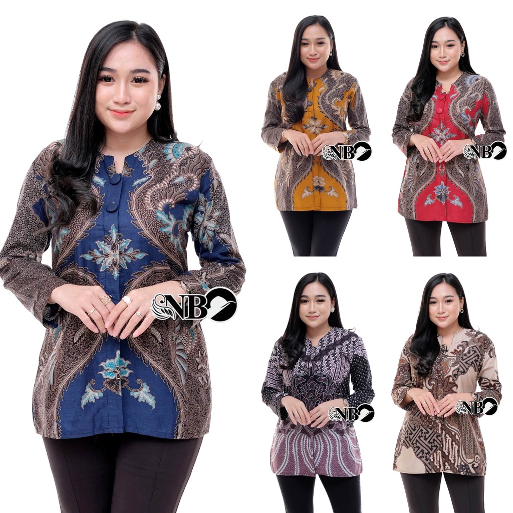 Jual Baju Batik Wanita Modern Atasan Blouse Batik Kerja Wanita Kantor M ...