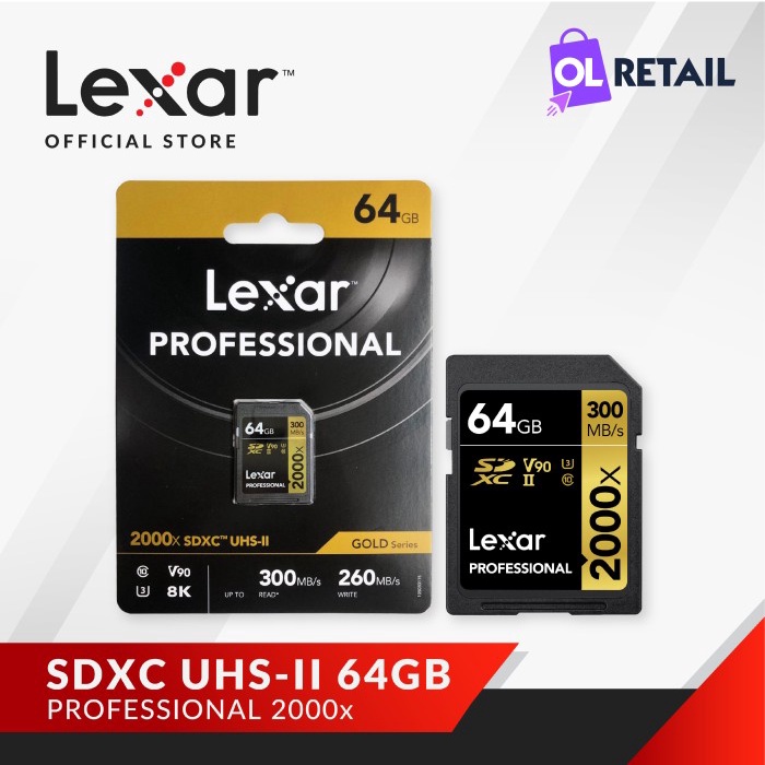 Jual Lexar Professional 2000x 64GB SDHC / SDXC UHS-II RW up to 300/260 ...