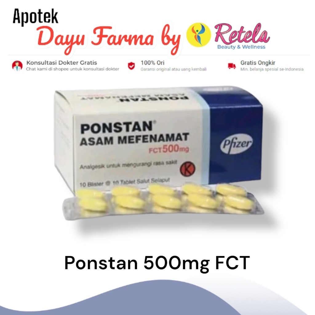 Jual Ponstan 500mg 1 Strip 10 Tablet Shopee Indonesia