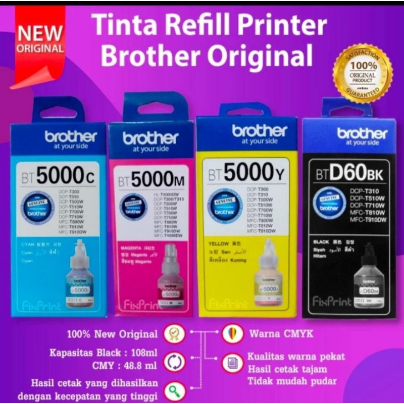 Jual Set Tinta Brother Bt Btd Bk Original B C M Y Shopee