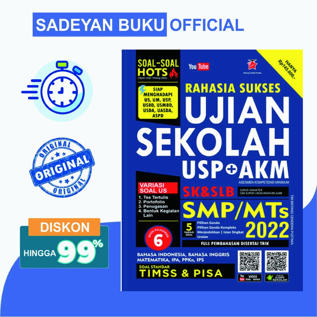 Jual Buku Rahasia Sukses Ujian Sekolah+AKM SMP/MTs 2022 - Edu Penguin ...