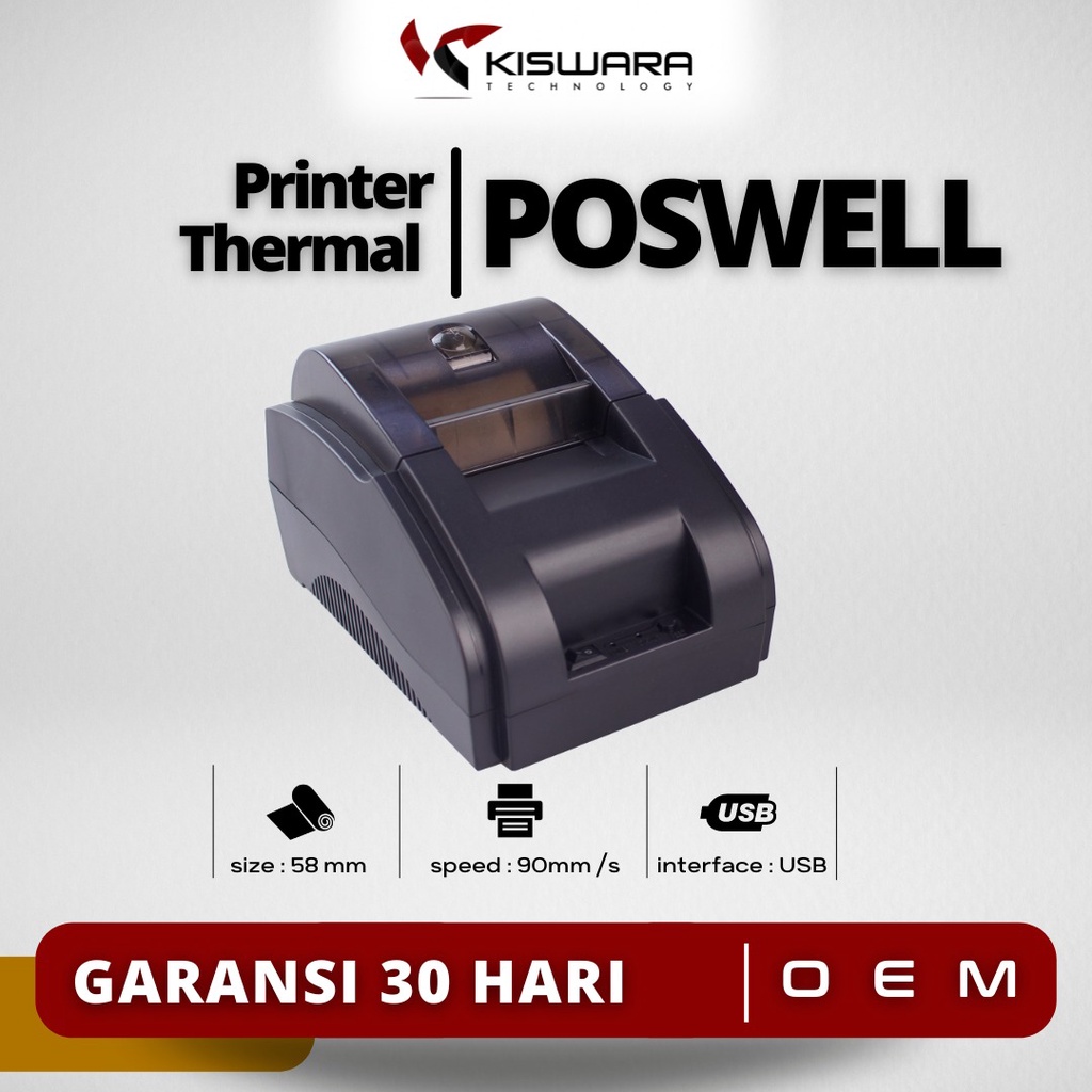 Jual Mini POS Printer POSWELL Thermal 58mm PW58M USB | Shopee Indonesia