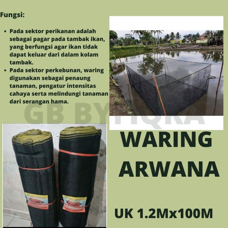 Jual Waring Jala Jaring Ikan Lebar 1.2 Meter per Roll Panjang 100 Yard ...