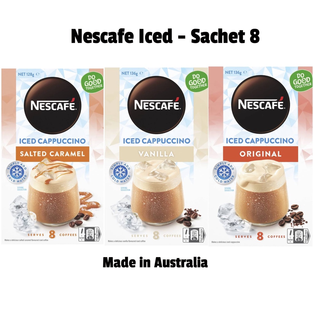 Jual Nescafe Iced Coffee Cappuccino Sachets 8 Pack/Salted Caramel