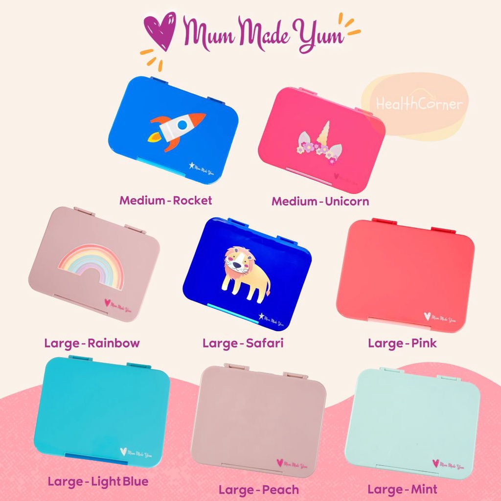 Jual MUM MADE YUM Bento Lunchbox (Medium / Large 4 & 6 Comp) Lunch Box ...