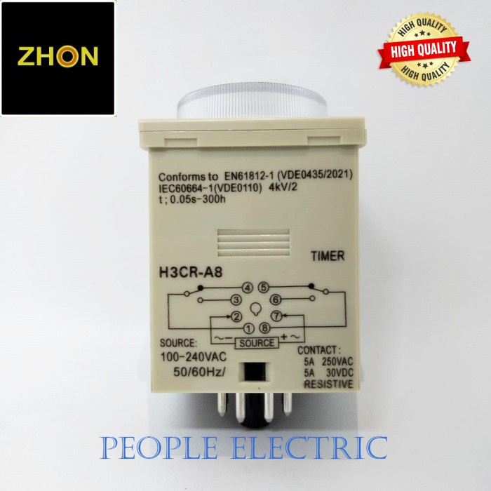 Jual Komponen Listrik Timer Zhon H3Cr-8A 220V 8 Pin | Shopee Indonesia