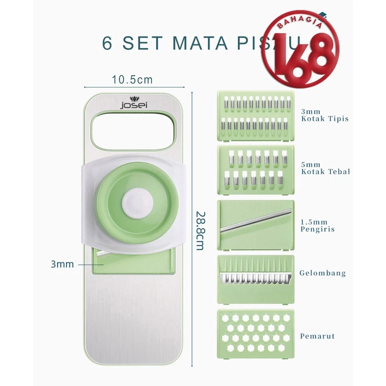 Parutan Sayur Buah 8in1 Stainless Multifungsi