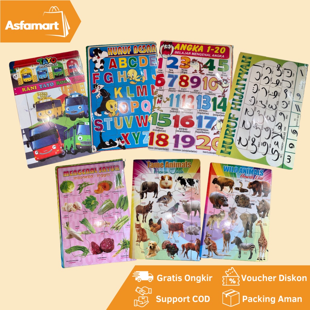 Jual PUZZLE KAYU - Mainan Edukasi Anak Aktivitas Anak Angka Huruf ...