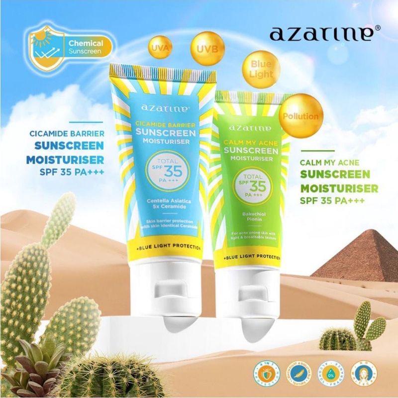 Jual AZARINE SUNSCREEN SPF 35 PA+++ ( Calm my acne & Cicamide barrier