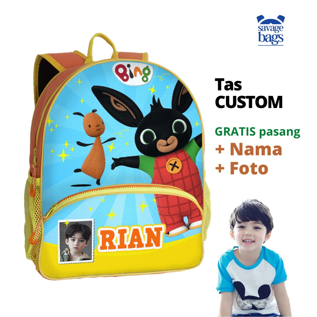 Jual Tas Ransel custom nama dan foto ~ karakter kelinci | 1 HARI JADI ...