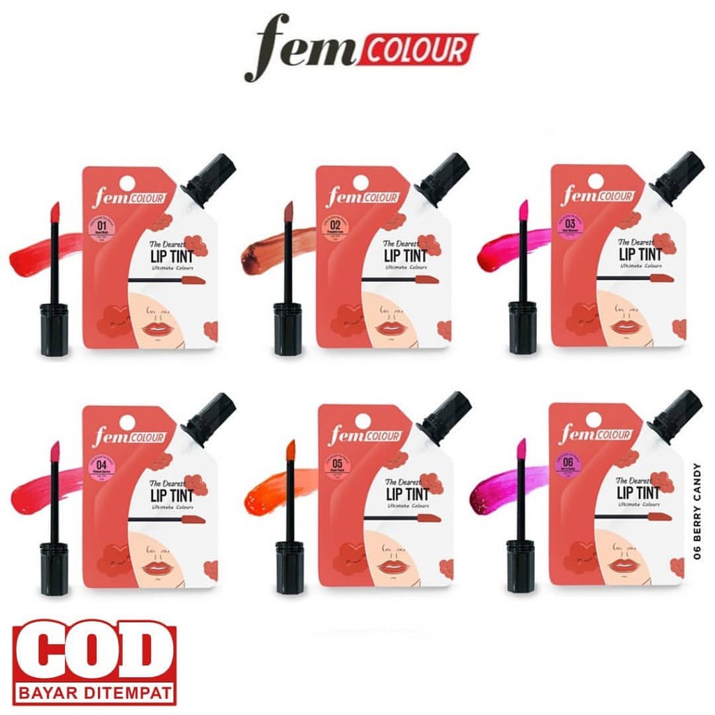 Jual FEM COLOUR The Dearest Lip Tint Long Lasting / Liptint | Shopee ...