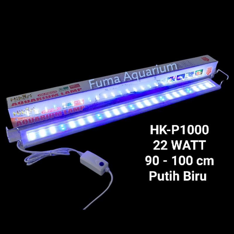 Jual Lampu LED Aquarium Hikari HK-P 1000 22watt 90-100cm Putih Biru Led ...