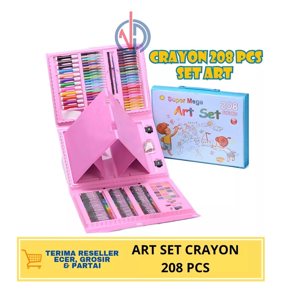 Jual ART SET CRAYON KRAYON ANAK SET ISI 208 PCS PENSIL WARNA ALAT LUKIS ...