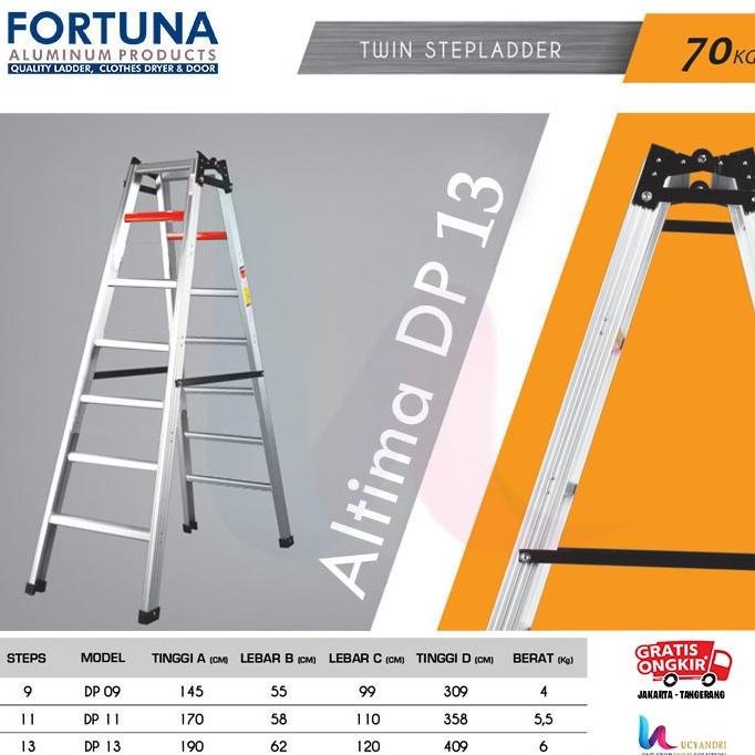 Jual Produk - Tangga Lipat Aluminium Premium Fortuna Altima Dp 13 Murah