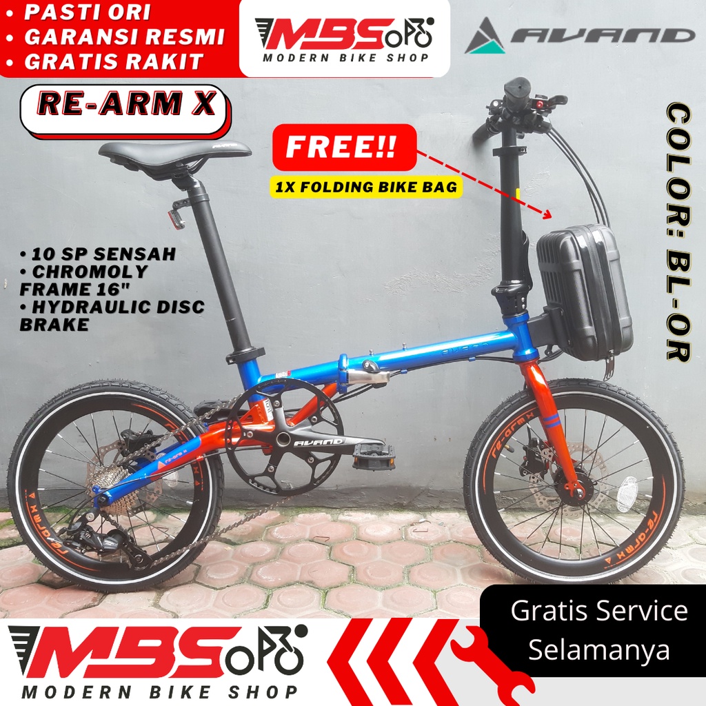 Jual Sepeda Lipat Avand Re arm X 16 inch Murah 10 speed chromoly