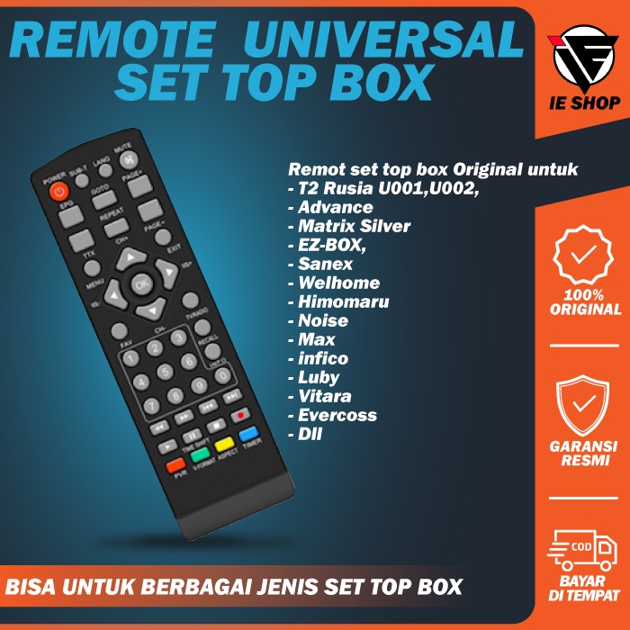 Jual REMOTE SET TOP BOX UNIVERSAL REMOT STB SET TOP BOX DVB T2 AK12 ...