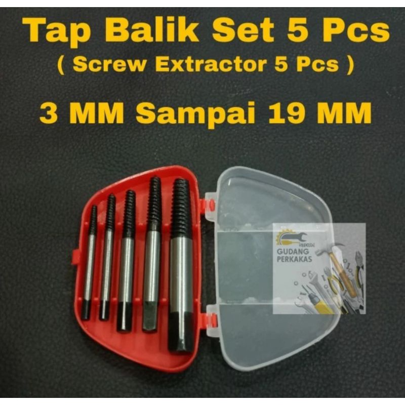 Jual Tap Balik Set Pcs Alat Pembuka Pencabut Mur Baut Patah Rusak Screw Extrator Shopee