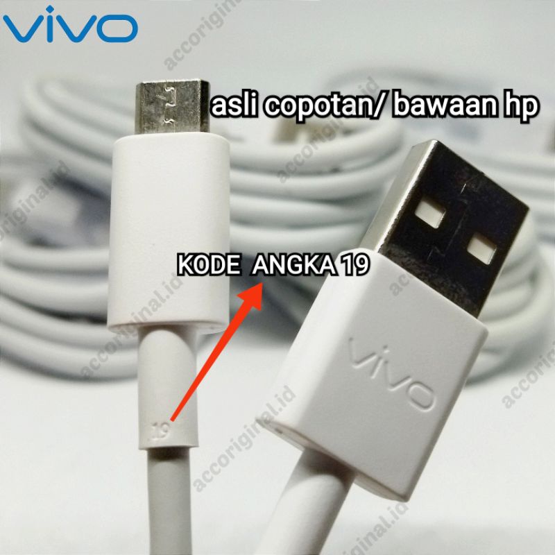 Jual Kabel Data Vivo Original 100 Bawaan Hp Micro Usb Vivo Y12, Y15