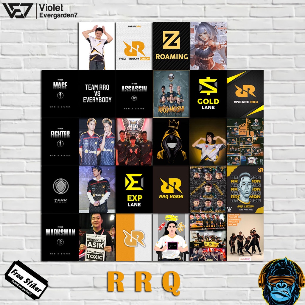 Jual Poster Esport Mobile Legends Rrq Evos Hiasan Dinding Kamar