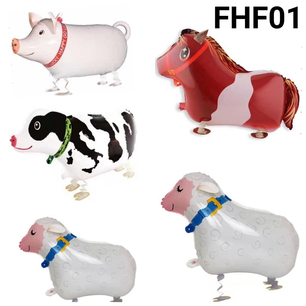 Jual FHF01 Balon foil hewan farm animal kuda poni domba babi sapi ...