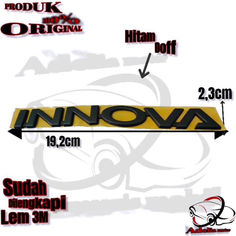 Jual emblem Innova hitam doff tulisan emblem Innova hitam dopp original ...