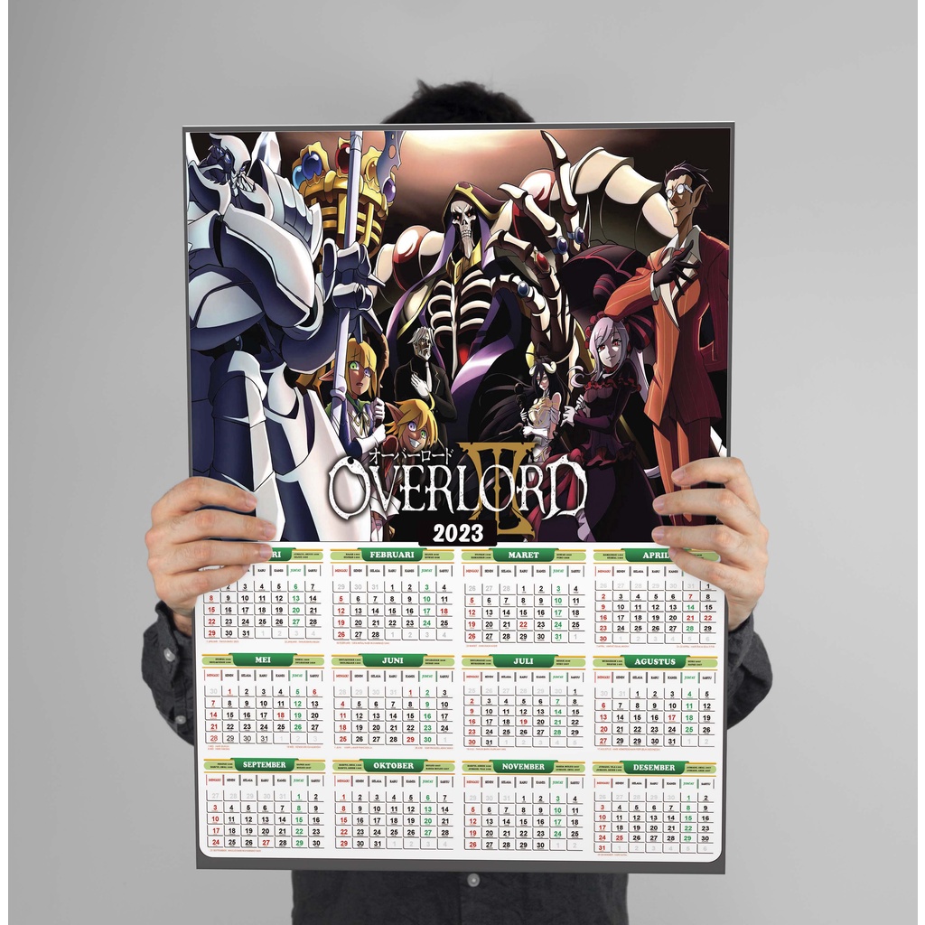 Jual Kalender 2024 Anime Overlord, Full 12 Bulan Kalender Anime