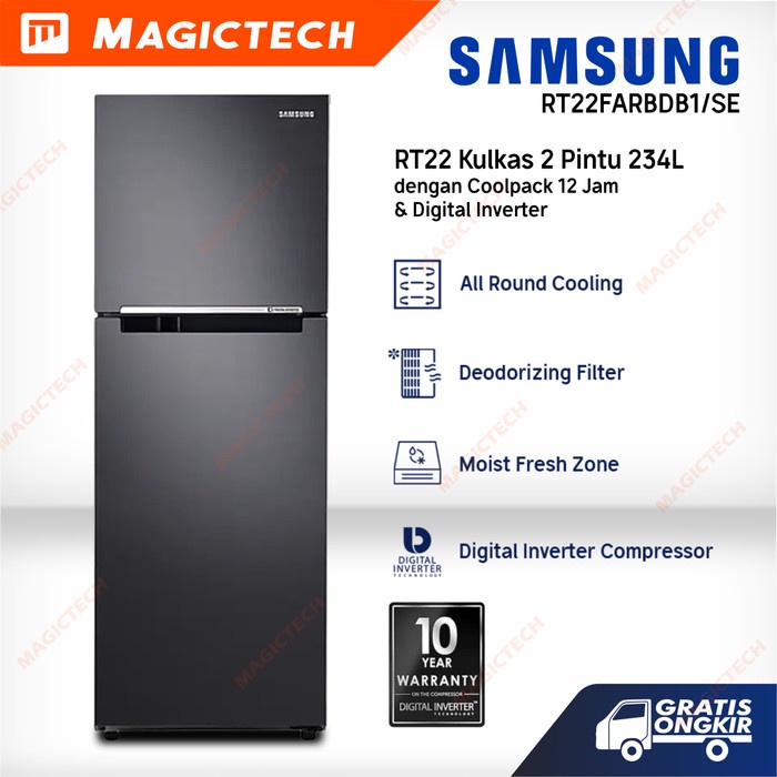 Jual KULKAS 2 PINTU SAMSUNG RT22FARBDB1/SE COOLPACK INVERTER RT22 ...