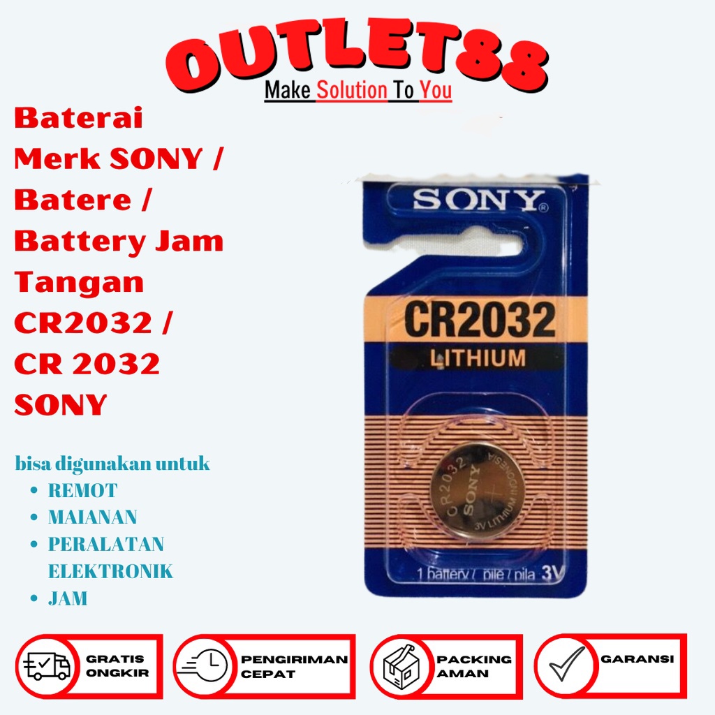 Jual Baterai Sony 2032 Original Battery Batre Jam Tangan Koin Kancing