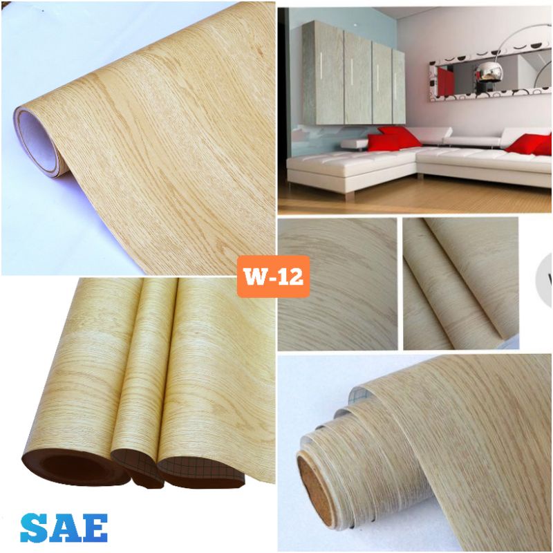 Jual Wallpaper Kayu Berserat Premium Stiker Lemari Meja Pintu Dinding