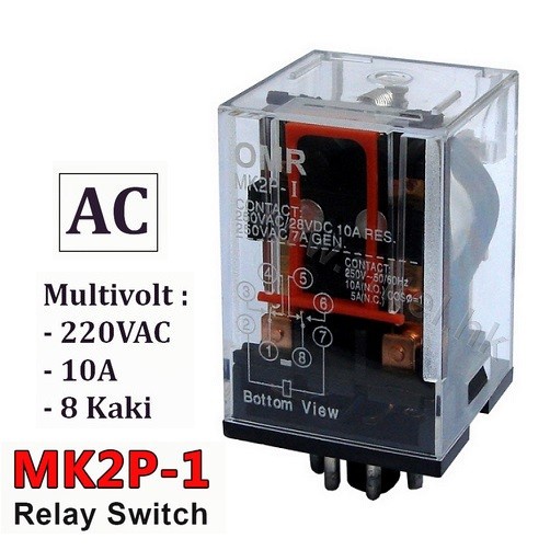 Jual Relay MK2P-1 AC 220V 10A MK2P 8 Pin 8 Kaki Bulat 10A General ...