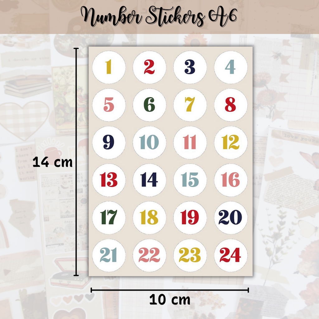 Jual Sticker Angka Number Stiker Numberik Aesthetic Journal Scrapbook ...