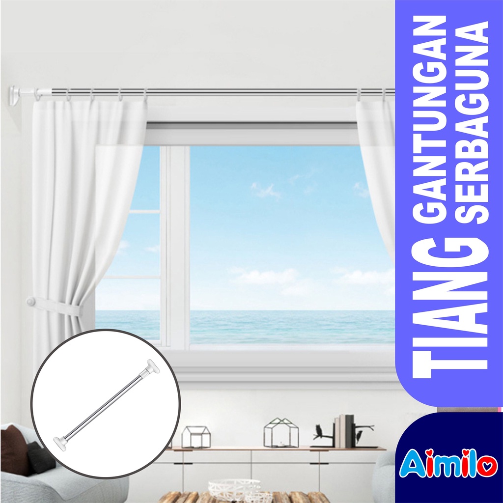 Jual Aimilo Tiang Gantungan Tanpa Paku / Tiang Gorden / Tiang Jemuran ...