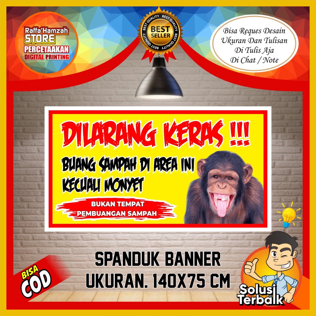 Jual Cetak Spanduk Banner Backdrop Dilarang Membuang Sampah Sembarangan Ukuran X Cm