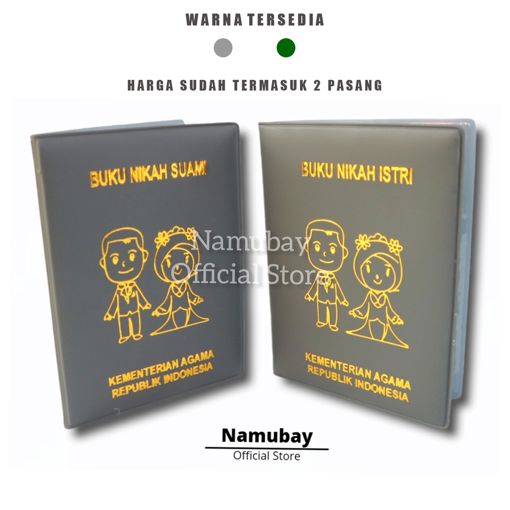 Jual Sampul Buku Nikah Suami Istri 1 Set 2 Pasang Cover Buku Nikah