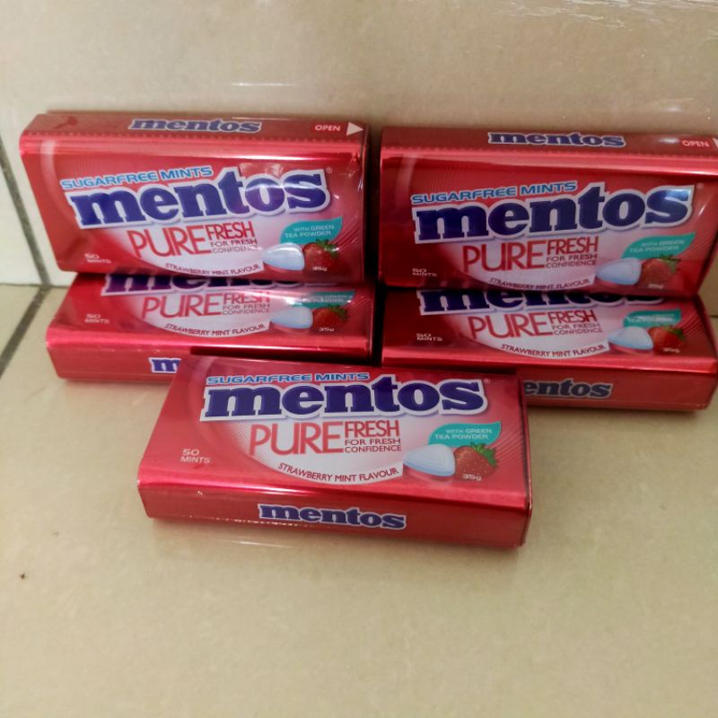 Jual Permen Mentos Pure Fresh Sugar Free 35gr Ready Stock Import ...