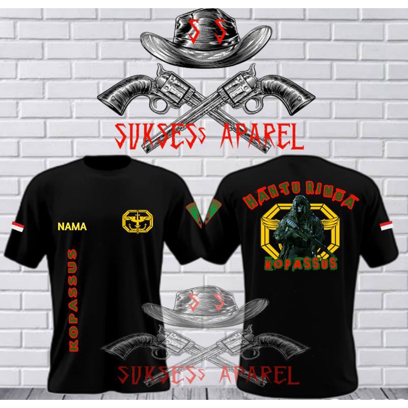 Jual kaos hantu rimba lengan pendek/kopassus | Shopee Indonesia