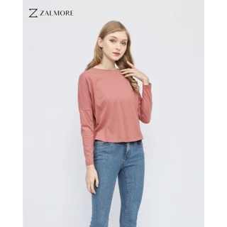 Zalmore Longsleeve Loose Tee Premium Cotton-Kaos Lengan Panjang Wanita