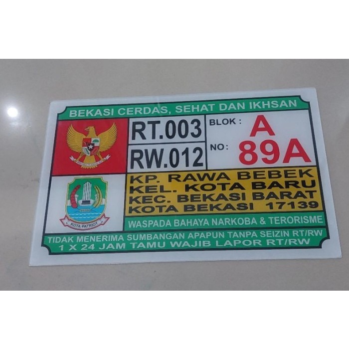 Jual Nomor Rumah Akrilik RT RW 15 X 30 CM | Shopee Indonesia