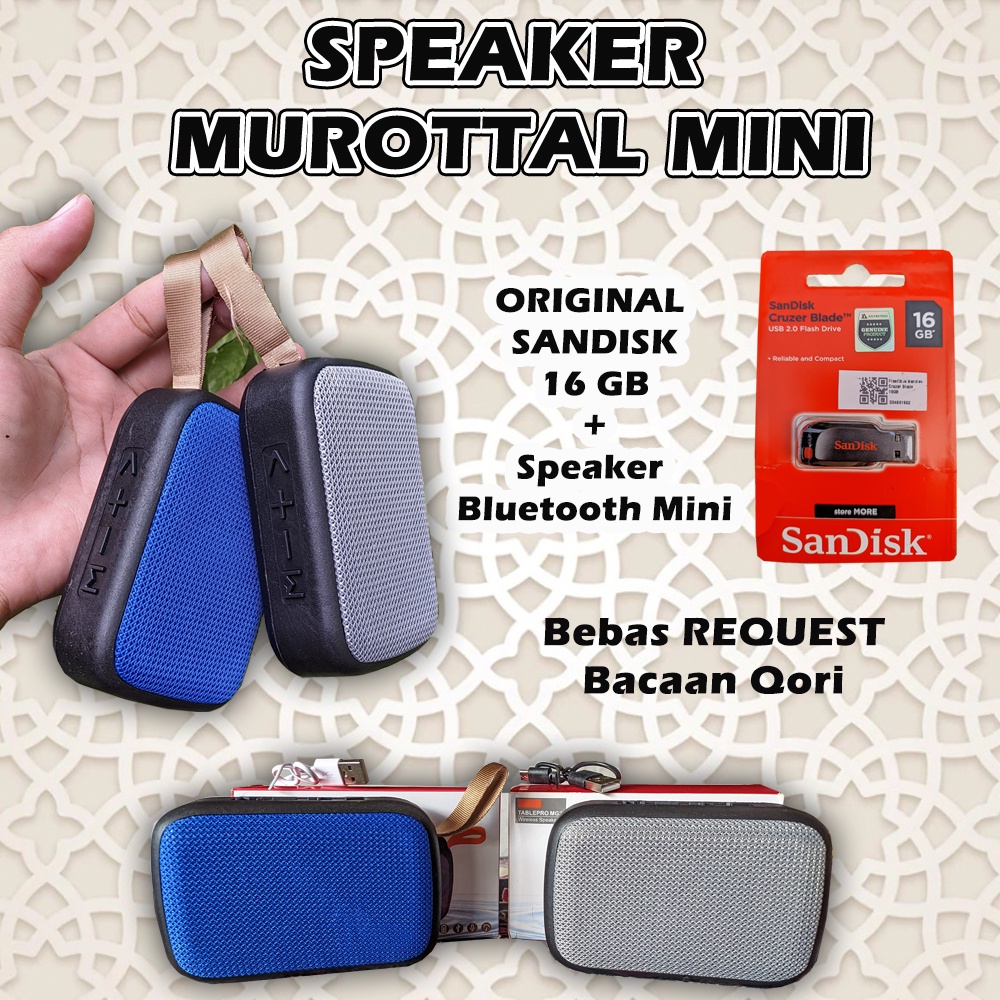 Jual Speaker Murotal Alquran Juz Audio Spiker Murottal Quran Mini Bluetooth Portable Charging