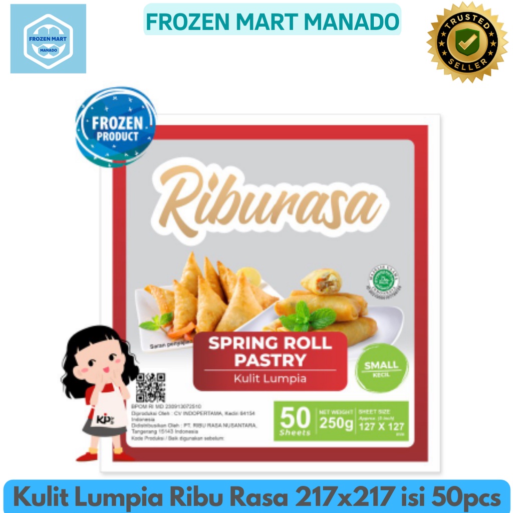 Jual Kulit Lumpia Ribu Rasa 217x217 isi 50pcs - Frozen Mart Manado ...