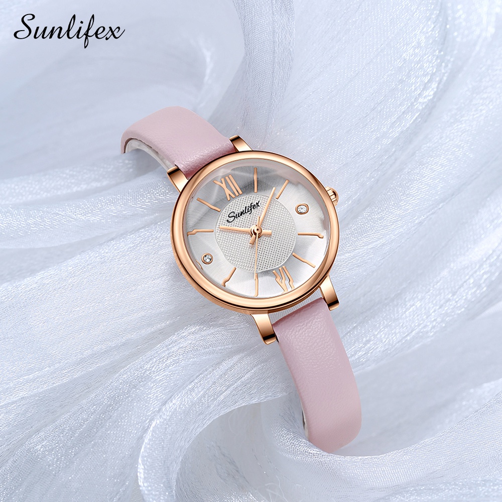 Jual Sunlifex Jam Tangan Wanita 8005 Original Santai Kuarsa Tali Kulit