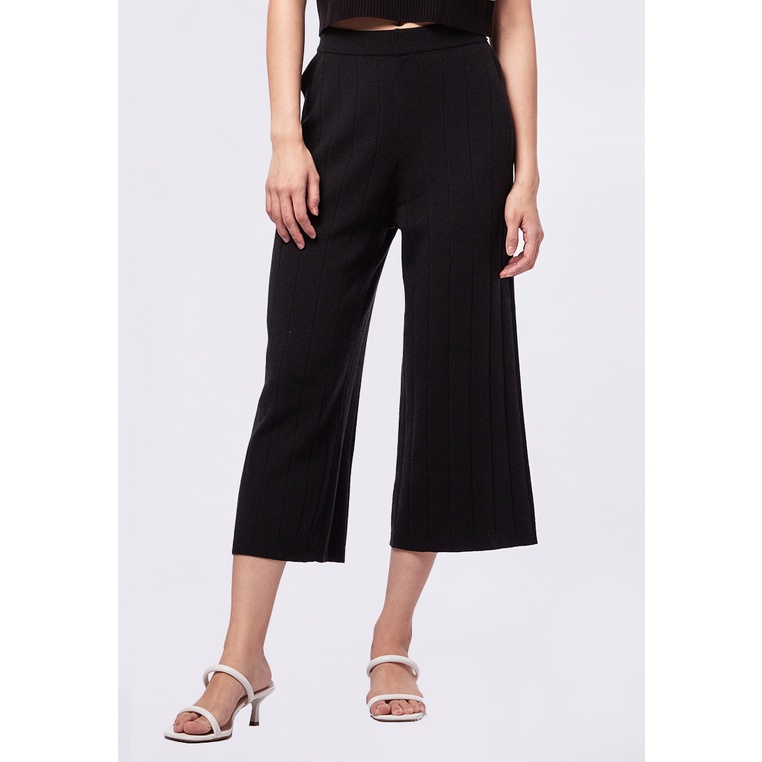 Jual Et Cetera Basic Knit Culottes Black Shopee Indonesia