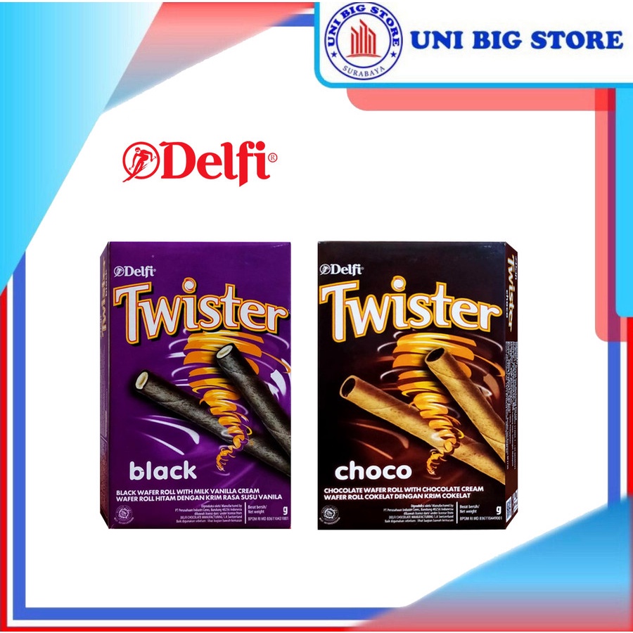 Jual Delfi Twister Black Vanilla Choco Chocolate Wafer Roll Coklat 35