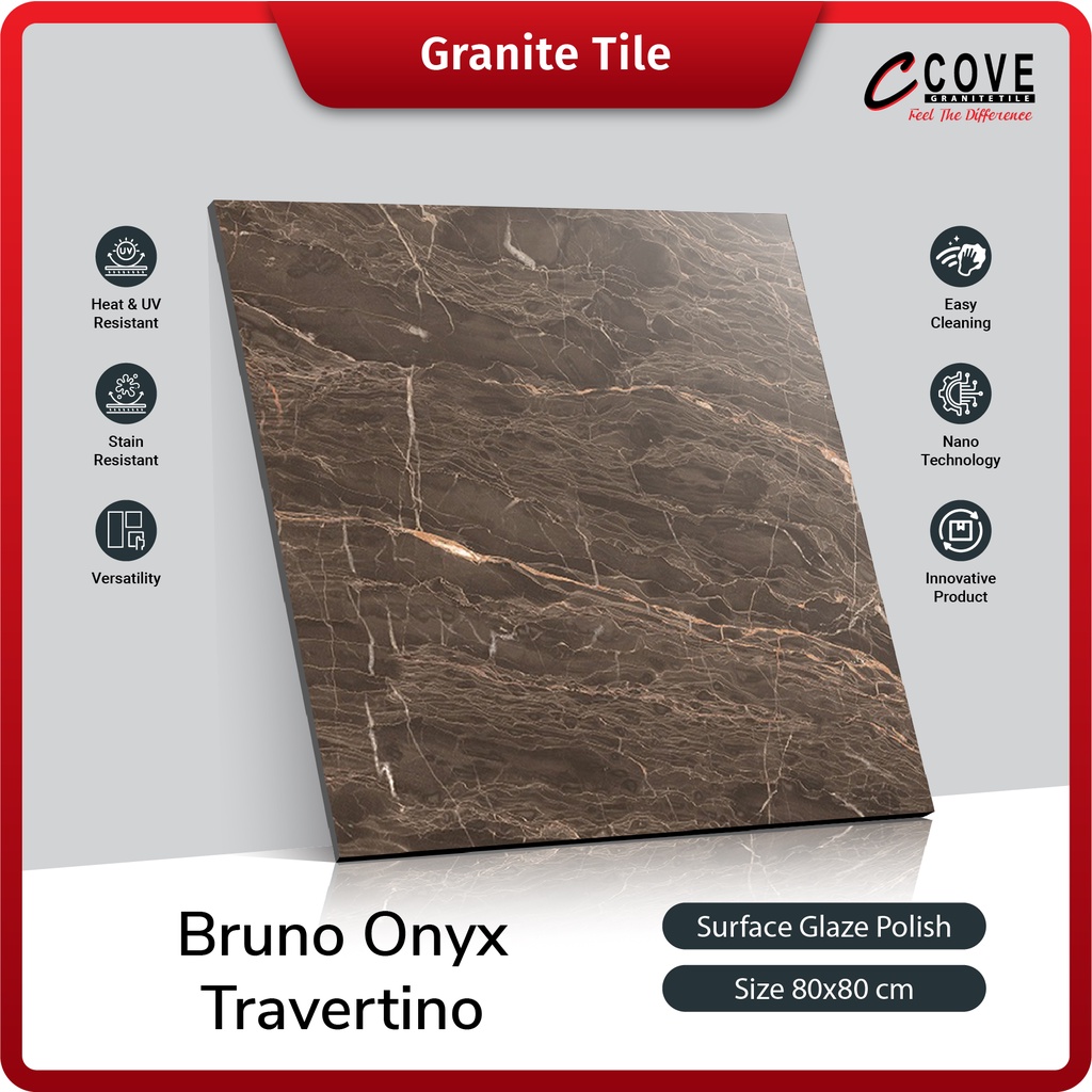 Jual Cove Granite Tile Bruno Onyx Travertino X Shopee Indonesia