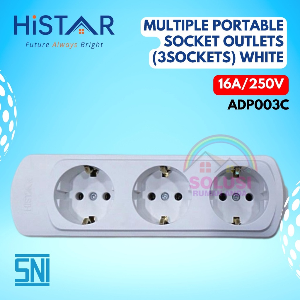 Jual HISTAR ADP003C 16A/250V Multiple portable socket outlets (3 ...
