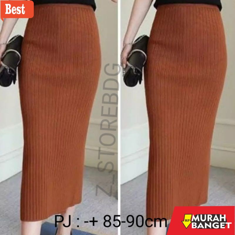Jual Rok import terbaru 2023- ROK SPAN RAJUT PANJANG PREMIUM TEBAL ...
