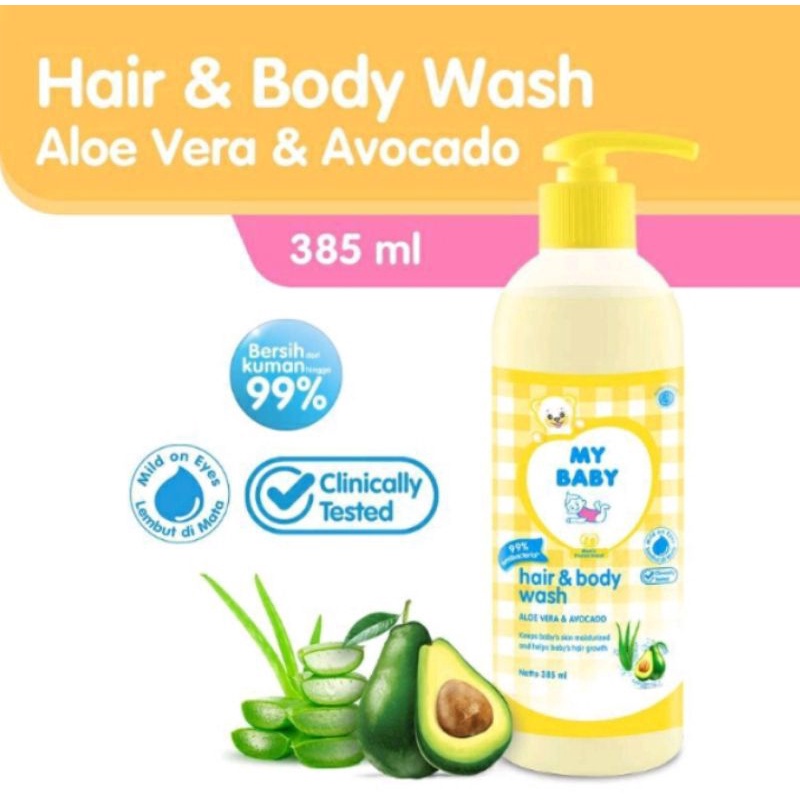 Jual My baby Hair and Body Wash Pump/Sabun Plus Sampo Bayi Botol 385ml