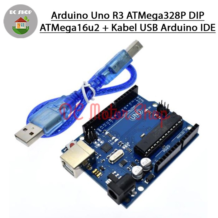 Jual Arduino Uno R3 Atmega328p Dip Atmega16u2 Kabel Usb Arduino Ide