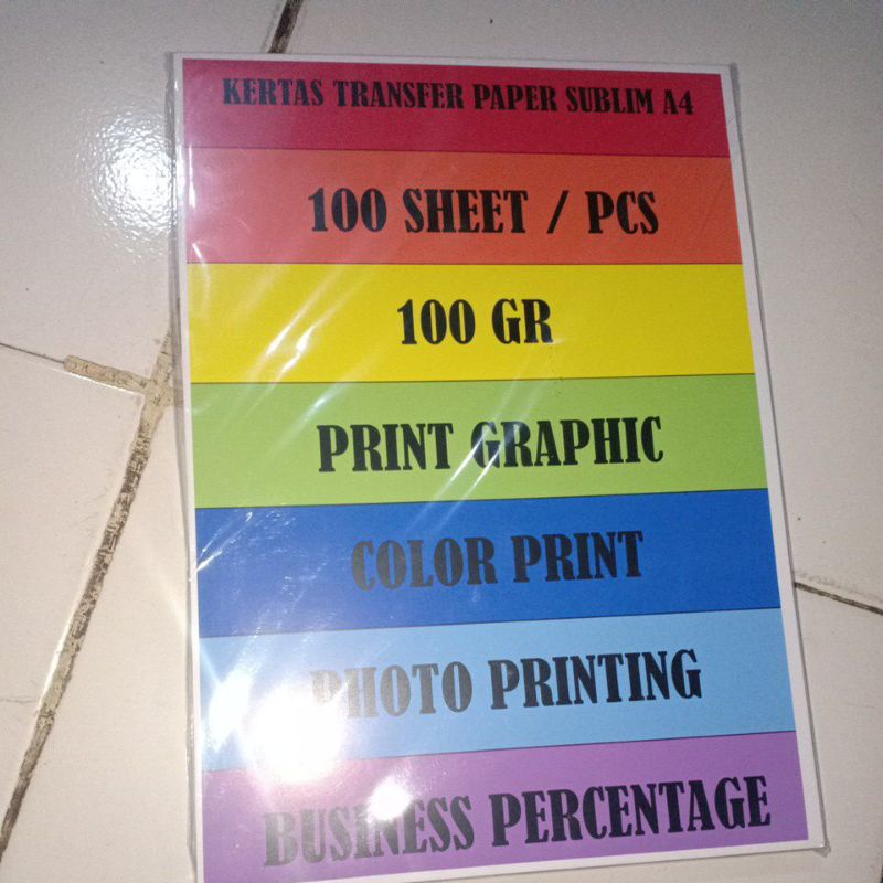 Jual Kertas Transfer Paper Sublim A4 100gr 100 Lembar Shopee Indonesia