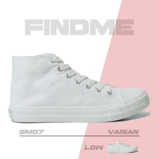 SEPATU SNEAKERS WANITA HIGH TOP LOW CUT PUTIH KANVAS GAYA KOREA GM0607 IMPORT BASIC